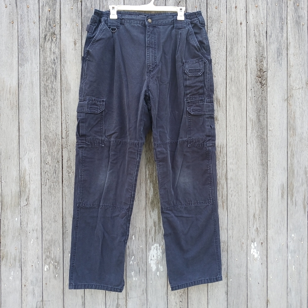 5.11 Tactical Cargo Cotton Canvas Pants Utility Mens‎ Size 36x32 Navy Blue